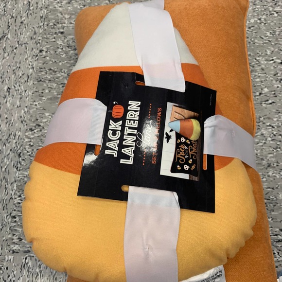 Jack O Lantern Halloween Trick or Treat Candy Corn Home Accent Throw Pillow Set - Picture 8 of 13